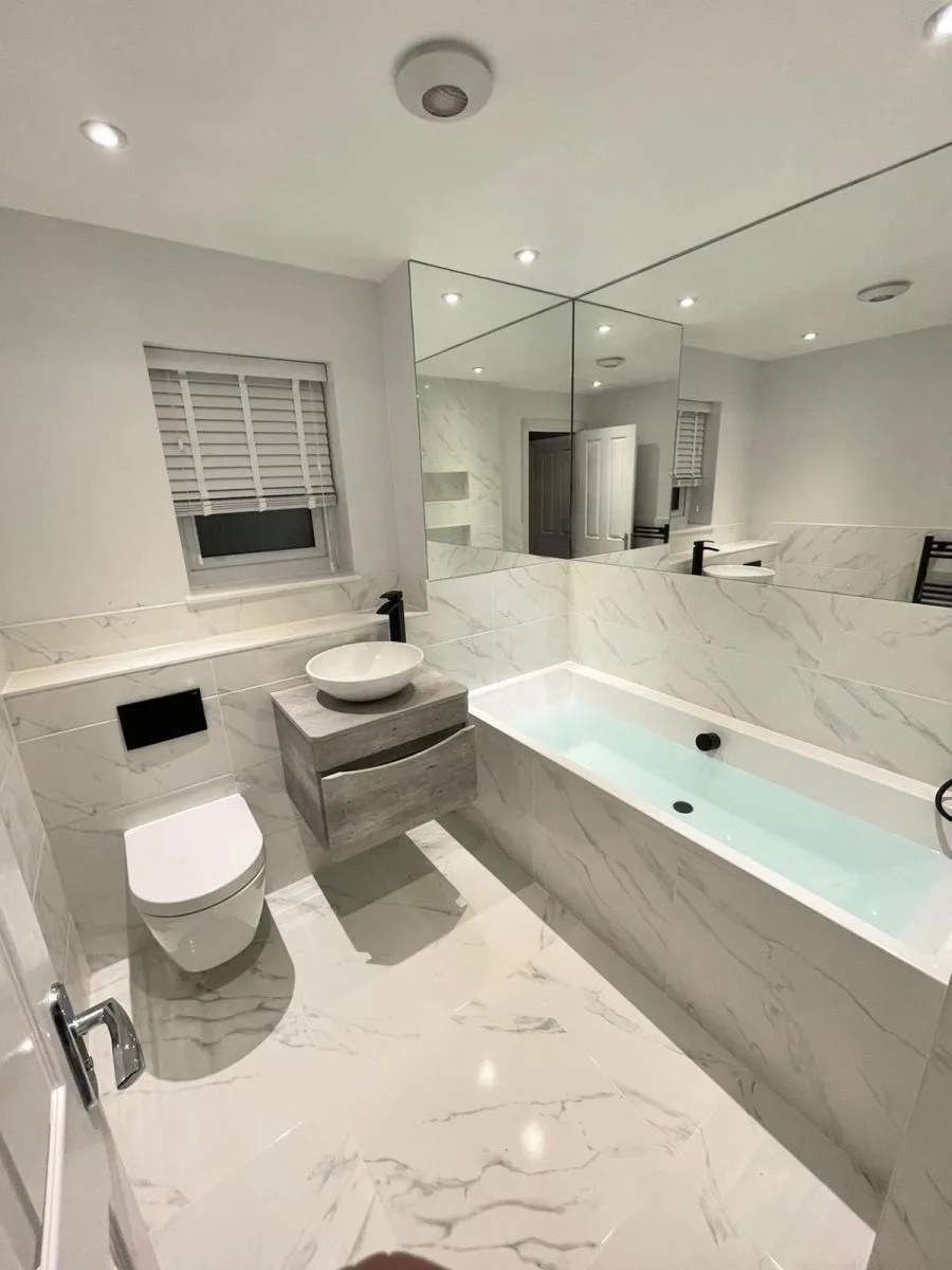 Light Concrete Vanity Bathroom Suite